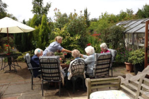 Residents sitting in the garden